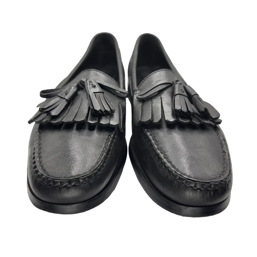 Cole Haan | Men | Matte Black Leather Kilted Tassel Loafers | Size 11 D